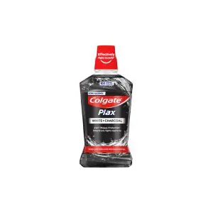 دهانشویه زغالی کلگیت  Plax White+CARBON محصول هلند 500 میل