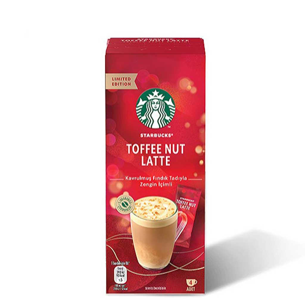 Untitled-3 ساشه کافه لاته تافی و فندق فوری STARBUCKS toffee nut latte استارباکس بسته 4 عددی - Image 1