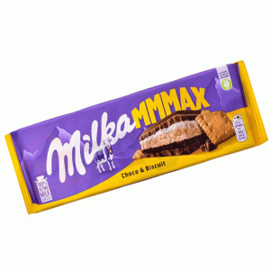 تبلت شکلات سوئیسی میلکا مکس Milka MMMAX Choco & Biscuit با مغز بیسکویت و کرم فیلینگ شکلاتی 300 گرم