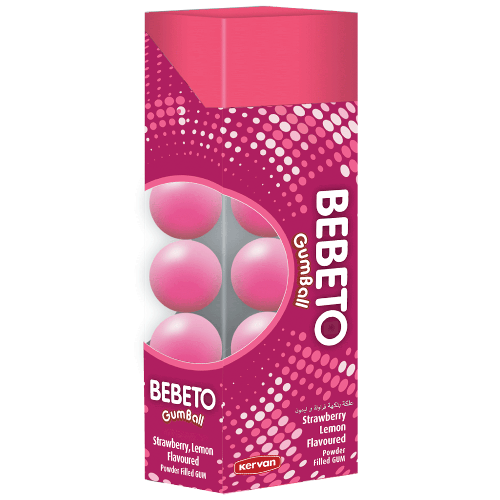 آدامس بادکنکی ببتو Bebeto Gumball با طعم توت فرنگی و لیمو 25 گرم