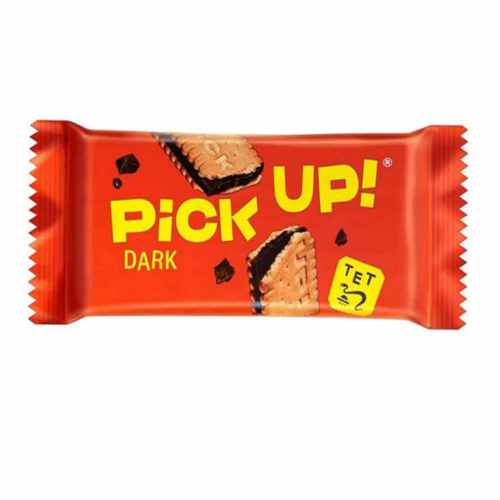 بیسکوئیت شکلات تلخ آلمانی PICK UP DARK پیک آپ 28 گرم تاریخ 2024/03/01