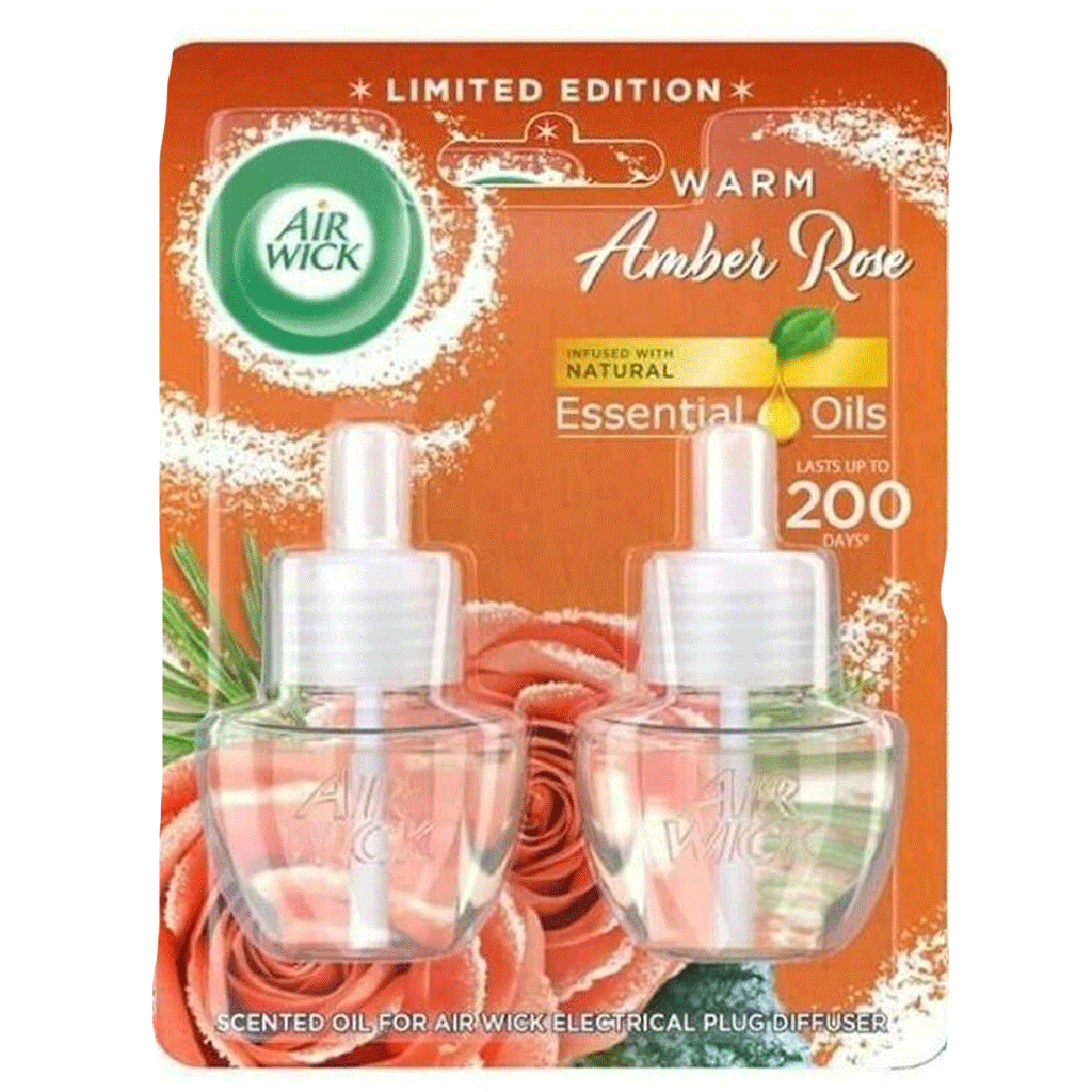 Untitled-4 یدک خوشبو کننده هوای برقی انگلیسی ایرویک Air Wick Amber Rose دوقلو تایمر دار رایحه رز 38 میل - Image 1