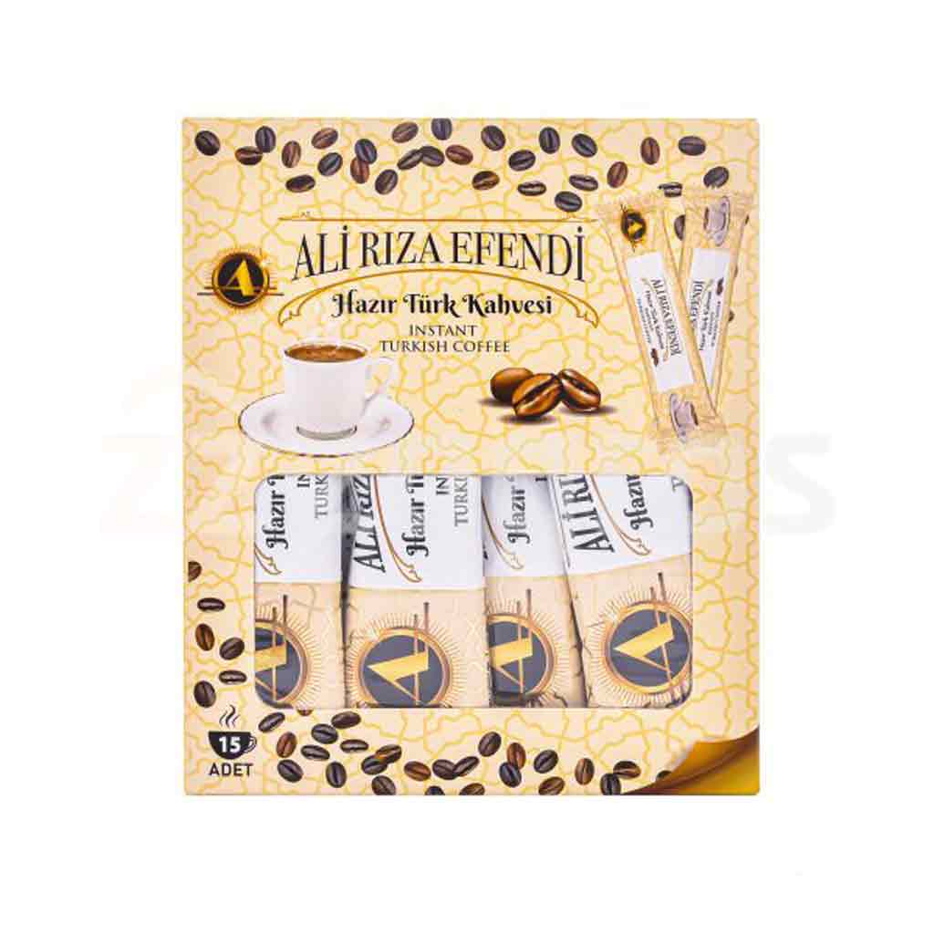Untitled-30 پودر قهوه فوری علیرضا افندی ALI RIZA EFENDI TURKISH COFFEE بسته 15 عددی - Image 1