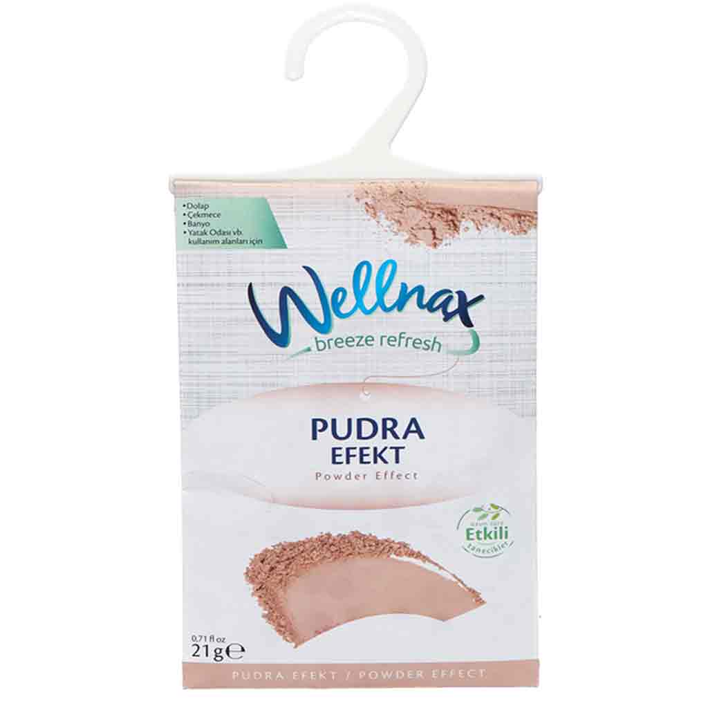 Untitled-2 خوشبو کننده و ضد بید کمد ولناکس اصل مناسب کمد لباس، کفش، حوله و رخت خواب Wellnax Pudra EFEKT پودری 21 گرم - Image 1