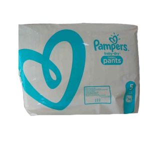 پوشک بچه شورتی پمپرز Pampers Baby-Dry سایز 5 بسته 74 عددی