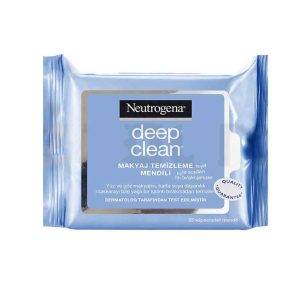 دستمال مرطوب فرانسوی نوتروژینا  Neutrogena deep clean پاک کننده آرایش  بسته 25 عددی