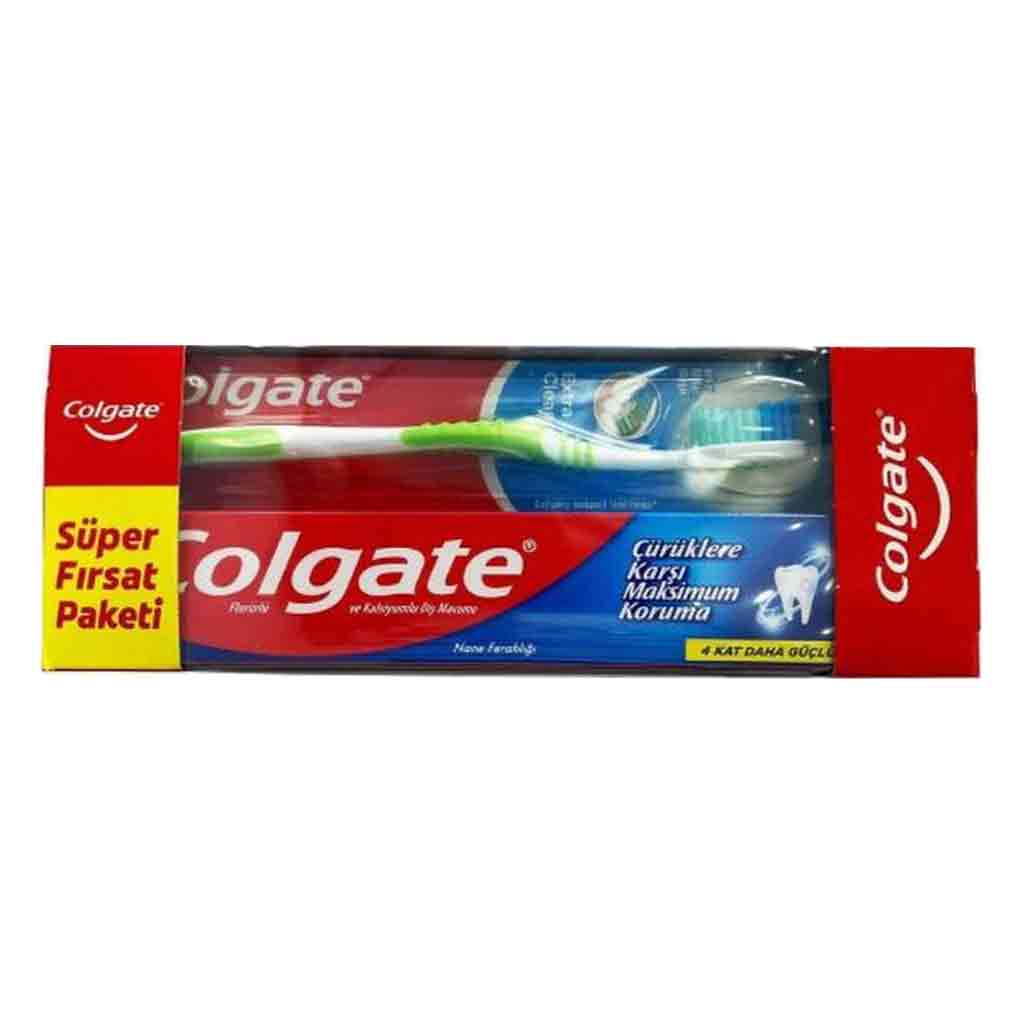 خمیر-دندان-و-مسواک-کلگیت پک خمیر دندان و مسواک کلگیت هلندی Colgate