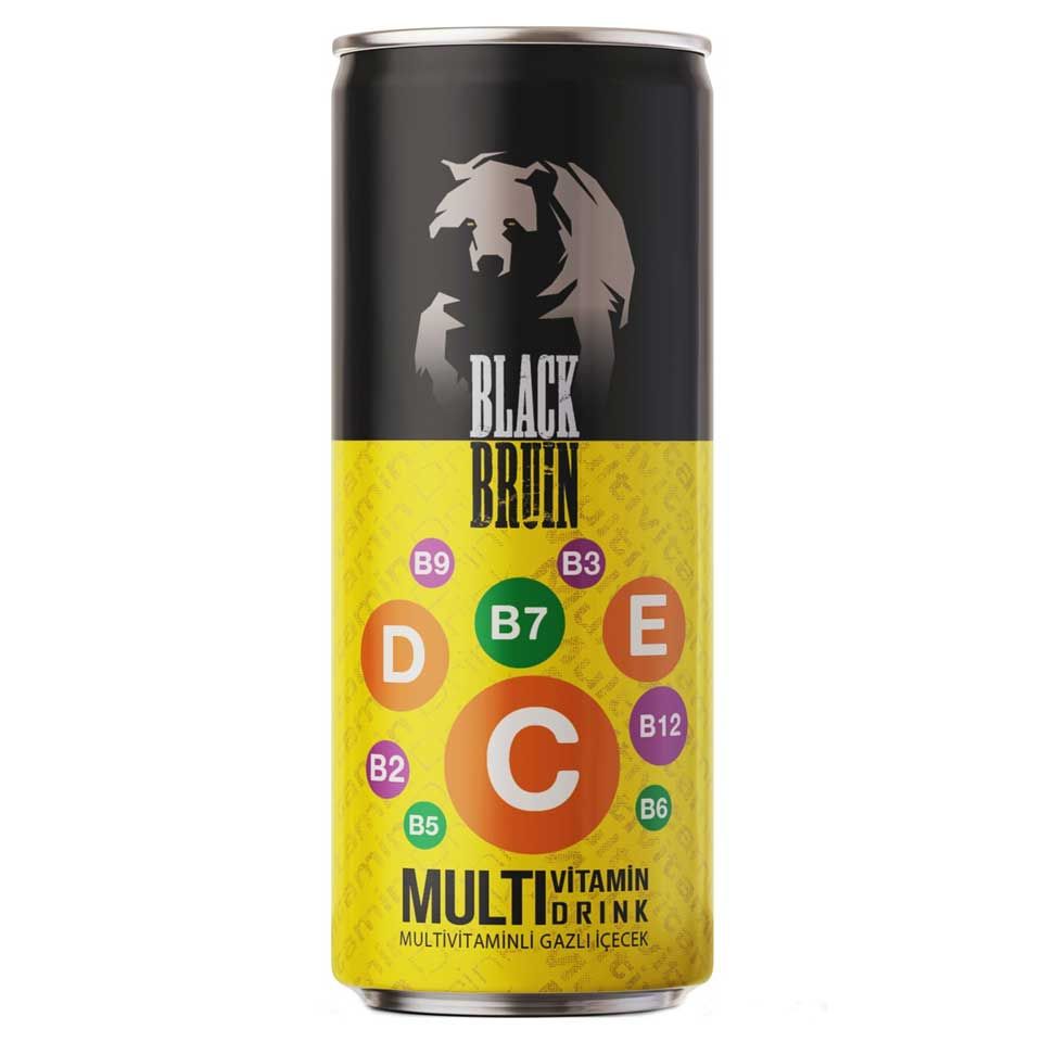 ad23f6e163d2d55d8f363eac353e80d3b2616180_1744470980 نوشابه انرژی زا بلک برن Black Bruin با طعم مولتی ویتامین 250 میل - Image 1