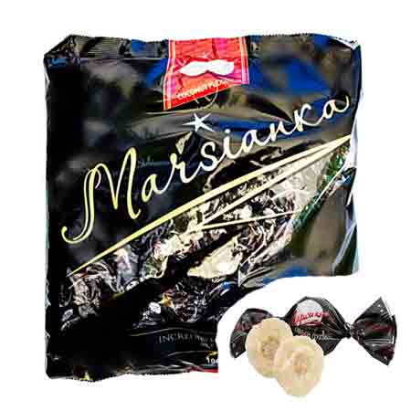 Untitled-30 شکلات سفید پذیرایی فله مارسیانکا Marsianka با مغز کرم پودینگ نارگیل - Image 1