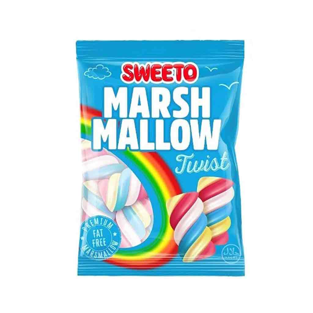Untitled-9 مارشمالو سویتو Sweeto Marshmallow Twist با طرح پیچ خوردگی رنگین کمان 140 گرم - Image 1
