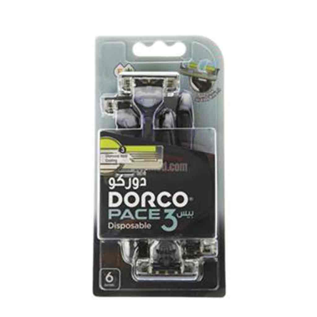 Untitled-10 خودتراش مردانه سه تیغ دورکو Dorco Pace 3 Disposable بسته 6 عددی - Image 1