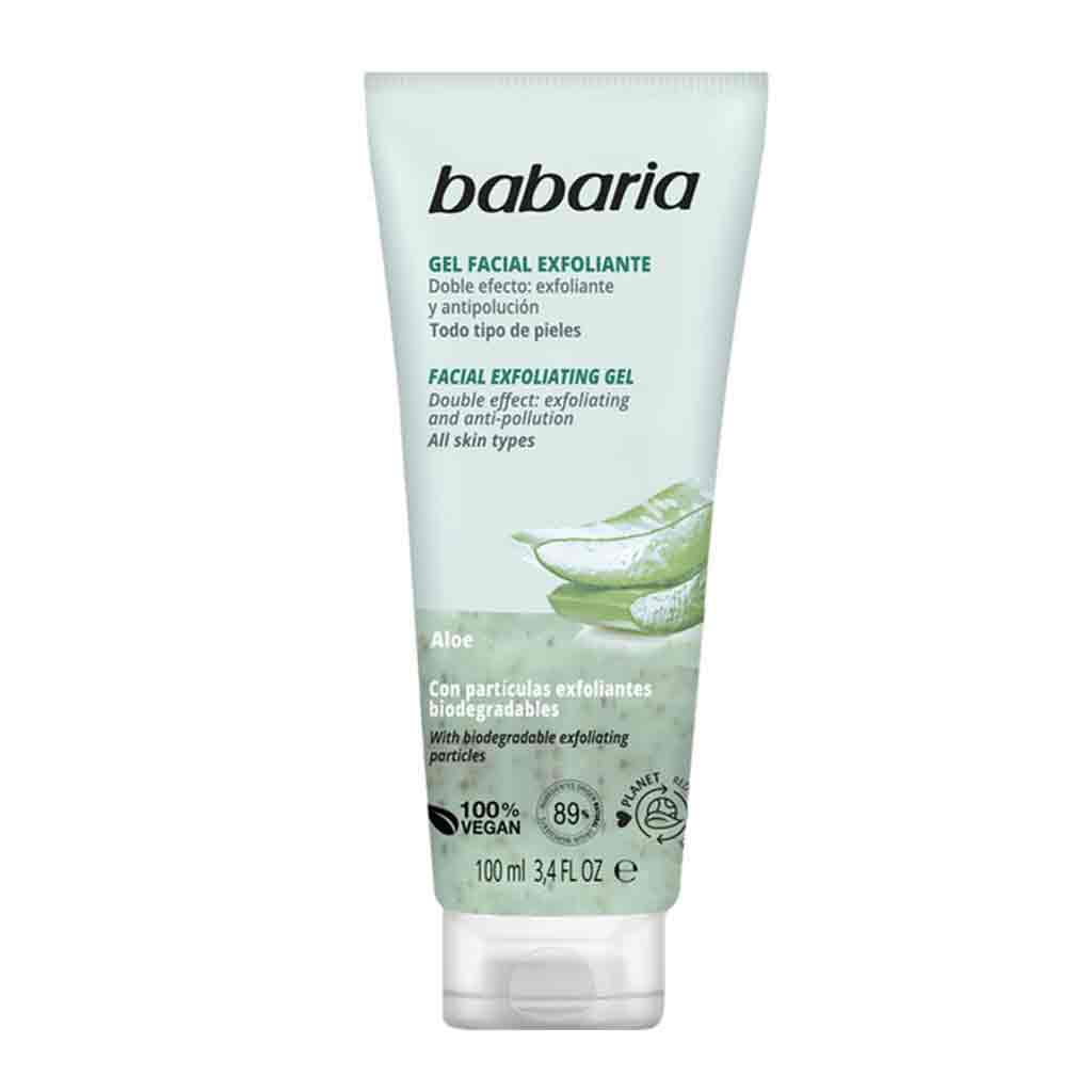 Untitled-29 ژل اسکراب لایه بردار صورت باباریا Babaria Aloe مناسب انواع پوست 100 میل - Image 1