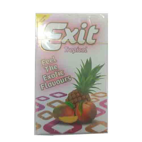 EXIT-TROPICAL-FEEL-THE-EXOTIC-FLAVOURS آدامس پاکتی بدون قند اکسیت EXIT TROPICAL با طعم استوایی 23 گرم - Image 1