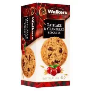 کوکی کره ای کانادایی واکرز Walkers OATFLAKE & CRANBERRY BISCUITS با جو دو سر و زغال اخته 150گرم