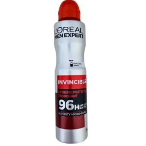 اسپری ضد تعریق مردانه فرانسوی لورال Loréal Men Expert مدل Invincible 96H ضد حساسیت 250 میل