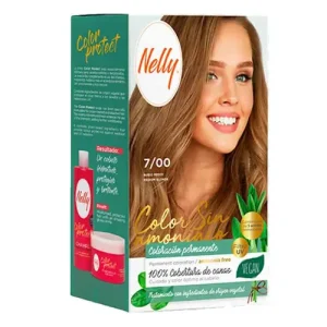 کیت رنگ مو اسپانیایی نلی Nelly HAIR AMMONIA FREE COLOR شماره 7/00 بدون آمونیاک