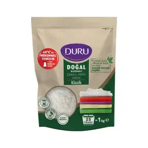 پودر ماشین لباسشویی دورو Duru Granül Matik Sabun Klasik مناسب البسه سفید و رنگی 1 کیلو