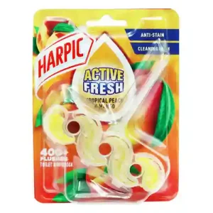 بوگیر توالت فرنگی انگلیسی هارپیک Harpic tropical Peach & Mango Scent با رایحه هلو و انبه 35 گرم
