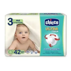 پوشک بچه ایتالیایی چیکو الترا Chicco Ultra Fit & Fun سایز ۳ - بسته 42 عددی
