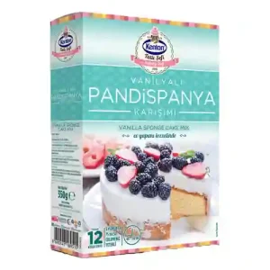 پودر کیک وانیلی پاندسپانیا کنتون Kenton PANDİSPANYA بافت سبک و طعم کلاسیک وانیل 350 گرم تاریخ 2025/11/22