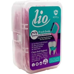 نخ دندان کمانی عریض لیو Lio Dental floss Toothpick بسته 40 عددی