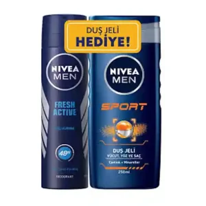 پک شامپو و اسپری بدن مردانه آلمانی نیوآ Nivea Fresh Active با ماندگاری 24 ساعته 350 میل
