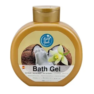 شامپو ژل بدن اسپانیایی فرش فیل FRESH FEEL Bath Gel VANILLA & COCONUT با رایحه نارگیل و وانیل 750 میل