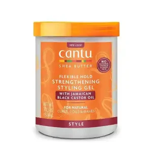 ژل مو کرچک ایتالیایی کنتو Cantu Strengthening Styling Gel with Jamaican Black Castor Oil مناسب موهای نازک و کم حجم 524 میل