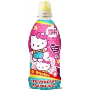نوشیدنی لهستانی کودک هلو کیتی VITAMIZU Hello Kitty Strawberry Raspberry با طعم توت فرنگی و تمشک 350 میل