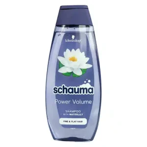 شامپو حجم‌دهنده مو اتریشی شوما Schauma Power Volume با عصاره گل نیلوفر آبی 400 میل
