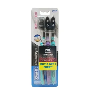 مسواک فرانسوی اورال بی Oral-B Ultrathin Sensitive با برس خیلی نرم بسته 3 عددی