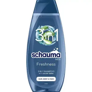 شامپو سه کاره مردانه اتریشی شوما Schauma FRESHNESS 3 in1 حاوی آلوئه ورا و مینرال های دریایی 400 میل