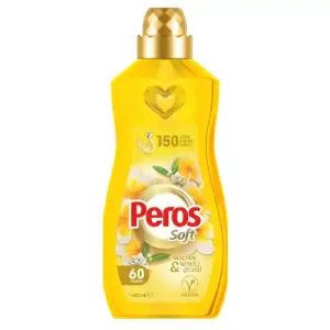 مایع ماشین لباسشویی نرم کننده پروس Peros Soft Concentrated Jasmine Purity با رایحه یاس 1440 میل