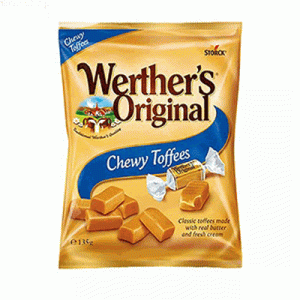 تافی کره ای آلمانی وردرز اوریجینال Werther's Original chewy toffee با طعم کره ای خامه ای 135 گرم