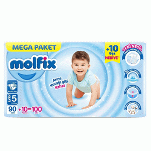 پوشک چسبی molfix مولفیکس سایز 5 بسته 100 عددی