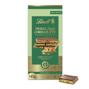 شکلات دبی آلمانی لینت Lindt Dubai با طعم پسته 145 گرم تاریخ انقضا 2025/12/31