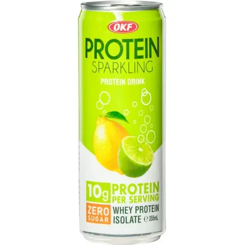 560x560-ezgif.com-resize نوشیدنی پروتئینی کره ای او کی اف OKF Protein Lime & Lemon با طعم لیمو بدون قند 355 میل - Image 1