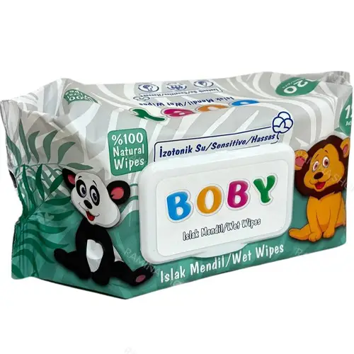 l5TbWM4WWXa8qYKy copy دستمال مرطوب کودک بوبی BOBY بسته 120 عددی - Image 1