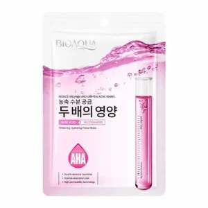 ماسک صورت ورقه ای بیوآکوا BIOAQUA AHA WHITENING HYDRATING آبرسان و سفید کننده آلفاهیدروکسی 25 گرم
