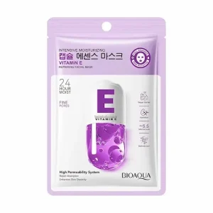 ماسک صورت ورقه ای بیوآکوا BIOAQUA Vitamin E حاوی ویتامین E و آنتی اکسیدان 25 گرم