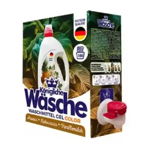 ژل شستشوی لباس آلمانی کونگیلیش واش Königliche Wäsche مناسب البسه رنگی (جعبه شیردار) 3 لیتر