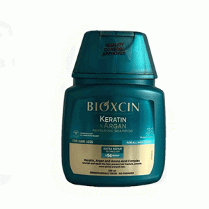 شامپو مسافرتی بیوکسین Bioxcin ضد ریزش مو حاوی کراتین و آرگان 100میل
