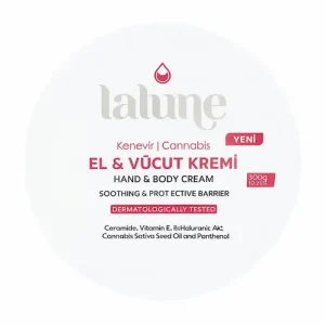 کرم دست و بدن لالونه lalune HAND & BODY CREAM با عصاره شاهدانه 300 گرم
